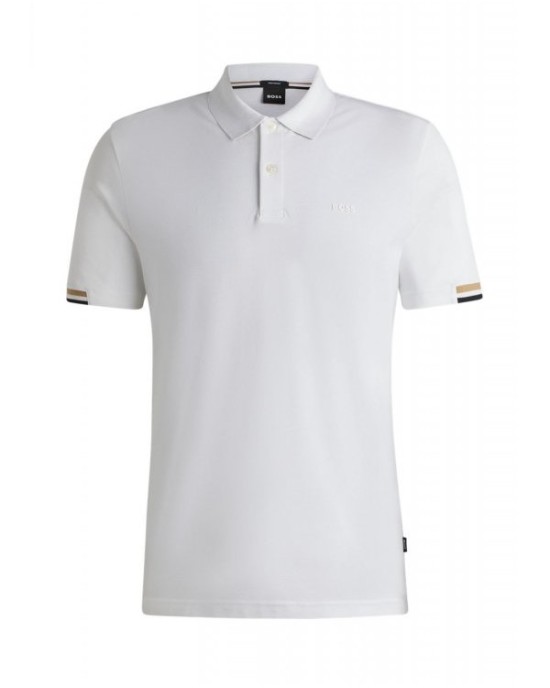 Πόλο Boss άσπρο ΚΟΝΤΟΜΑΝΙΚΕΣ