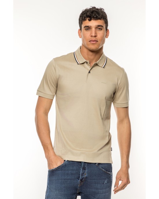 Πόλο Boss μπεζ ΚΟΝΤΟΜΑΝΙΚΕΣ