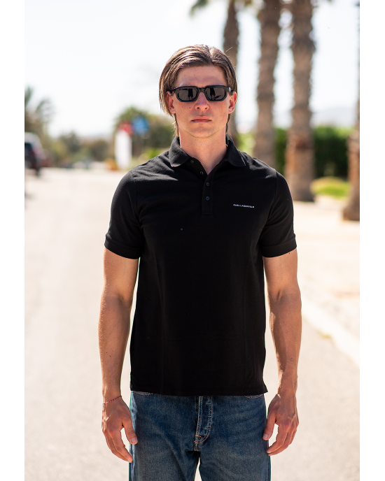 T-shirt Karl Lagerfeld μαύρο ΚΟΝΤΟΜΑΝΙΚΕΣ