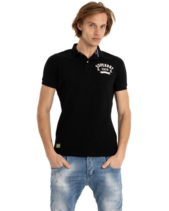 T-shirt SUPERDRY μαύρο ΚΟΝΤΟΜΑΝΙΚΕΣ