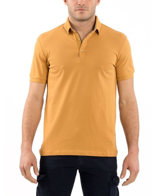 T-shir tτύπου polo κίτρινο