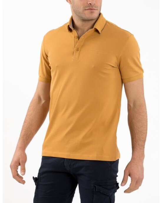T-shir tτύπου polo κίτρινο