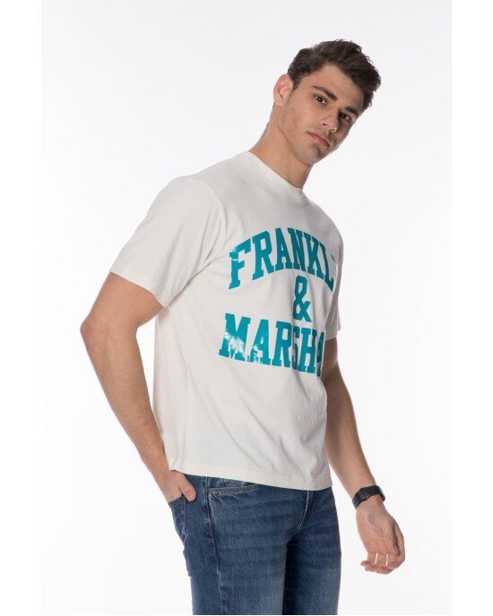 T-shirt Franklin Marshall Ασπρο T-shirt Franklin Marshall Ασπρο