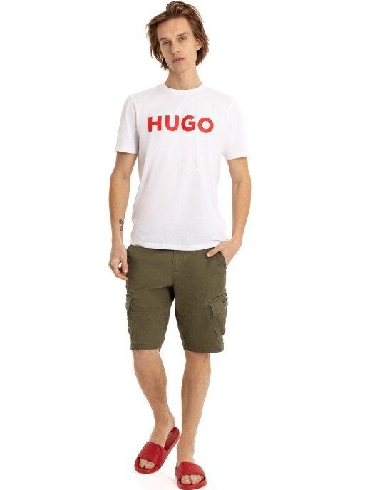 T-Shirt Hugo άσπρο ΚΟΝΤΟΜΑΝΙΚΕΣ