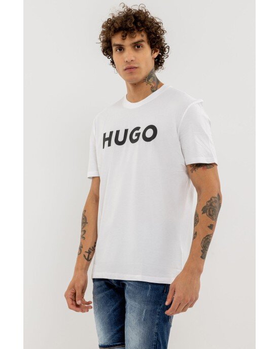 T-Shirt Hugo άσπρο ΚΟΝΤΟΜΑΝΙΚΕΣ