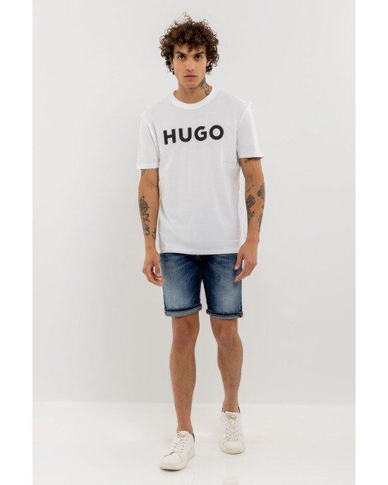 T-Shirt Hugo άσπρο ΚΟΝΤΟΜΑΝΙΚΕΣ