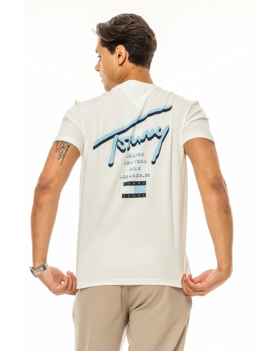 T-shirt Tommy Jeans άσπρο ΚΟΝΤΟΜΑΝΙΚΕΣ