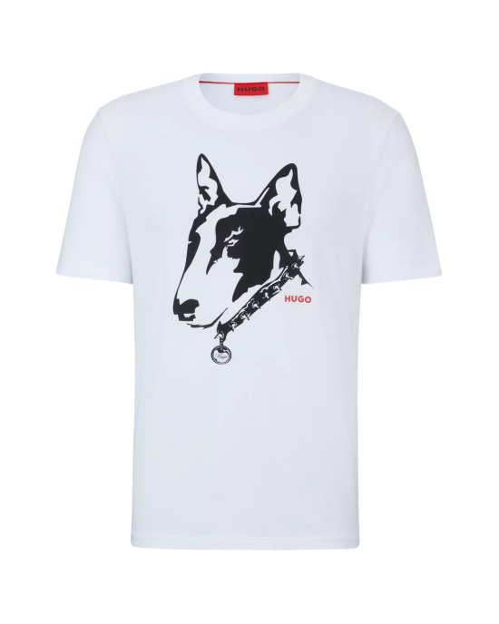 T-Shirt Hugo άσπρο ΚΟΝΤΟΜΑΝΙΚΕΣ