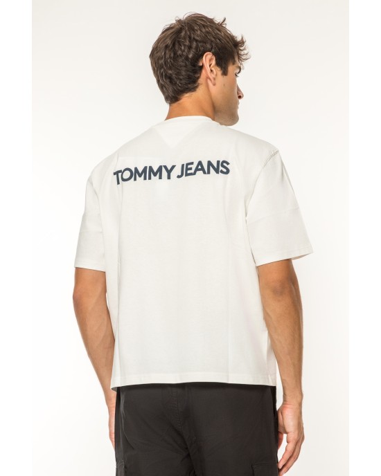 T-shirt Tommy Jeans άσπρη ΚΟΝΤΟΜΑΝΙΚΕΣ