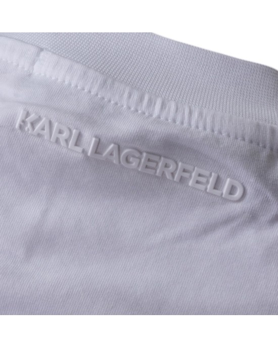 T-shirt Karl Lagerfeld άσπρο ΚΟΝΤΟΜΑΝΙΚΕΣ