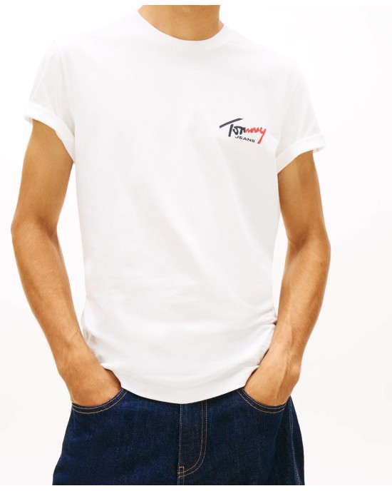 T-shirt Tommy Jeans άσπρο ΚΟΝΤΟΜΑΝΙΚΕΣ