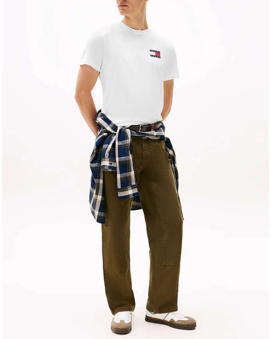 T-shirt Tommy Jeans άσπρο ΚΟΝΤΟΜΑΝΙΚΕΣ