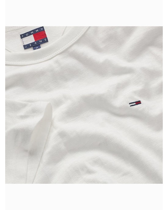 T-shirt Tommy Jeans άσπρο ΚΟΝΤΟΜΑΝΙΚΕΣ