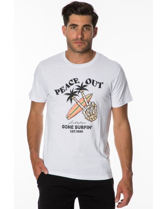 T-shirt Jack n Jones άσπρο T-shirt Jack n Jones άσπρο