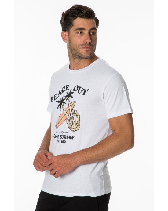 T-shirt Jack n Jones άσπρο T-shirt Jack n Jones άσπρο