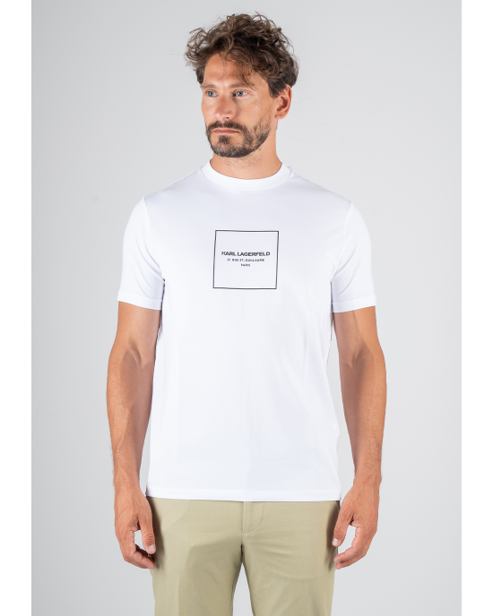 T-shirt Karl Lagerfeld άσπρο ΚΟΝΤΟΜΑΝΙΚΕΣ