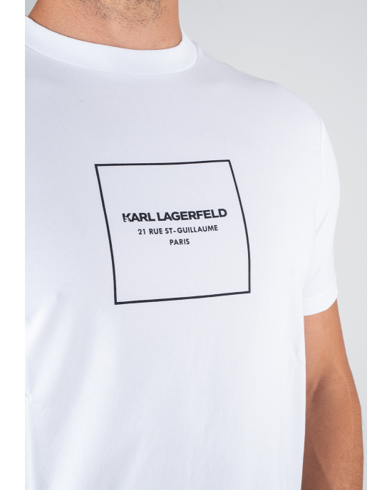 T-shirt Karl Lagerfeld άσπρο ΚΟΝΤΟΜΑΝΙΚΕΣ