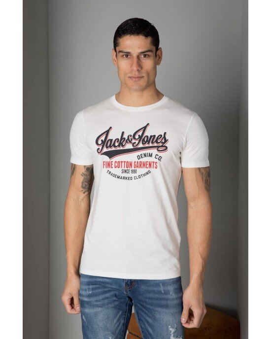 T-shirt Jack n Jones Ασπρο T-shirt Jack n Jones Ασπρο