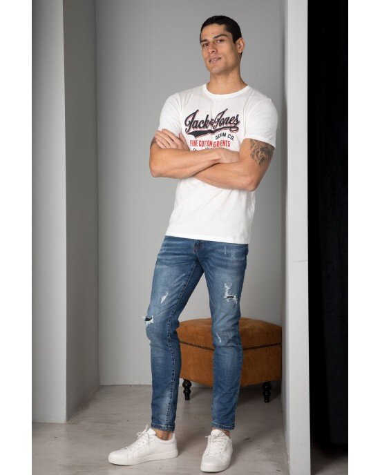 T-shirt Jack n Jones Ασπρο T-shirt Jack n Jones Ασπρο