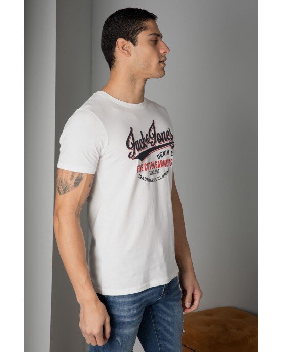 T-shirt Jack n Jones Ασπρο T-shirt Jack n Jones Ασπρο