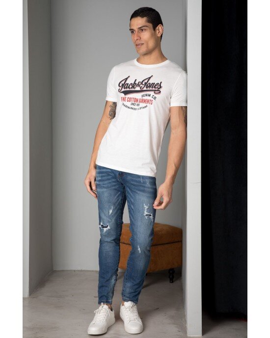 T-shirt Jack n Jones Ασπρο T-shirt Jack n Jones Ασπρο