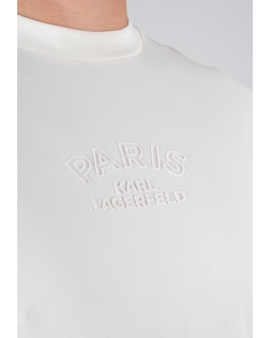 T-shirt Karl Lagerfeld άσπρο ΚΟΝΤΟΜΑΝΙΚΕΣ