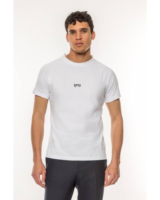T-Shirt Boss άσπρο ΚΟΝΤΟΜΑΝΙΚΕΣ