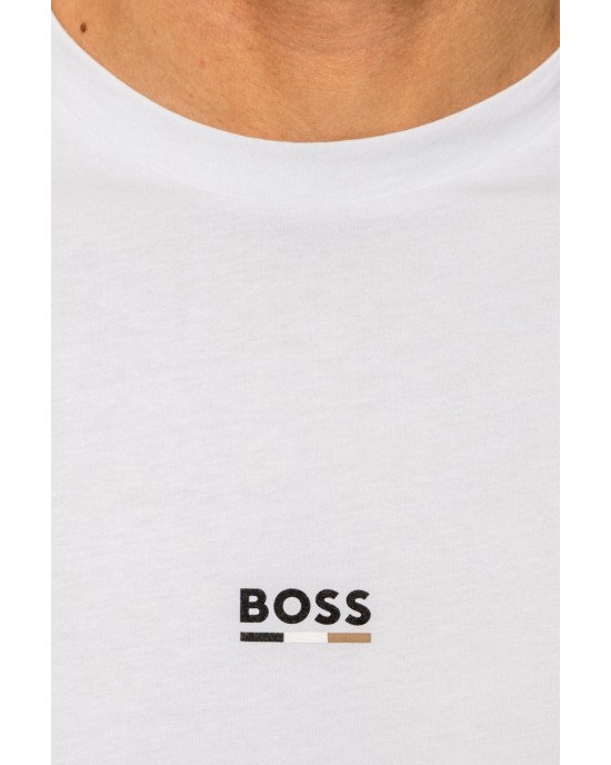 T-Shirt Boss άσπρο ΚΟΝΤΟΜΑΝΙΚΕΣ