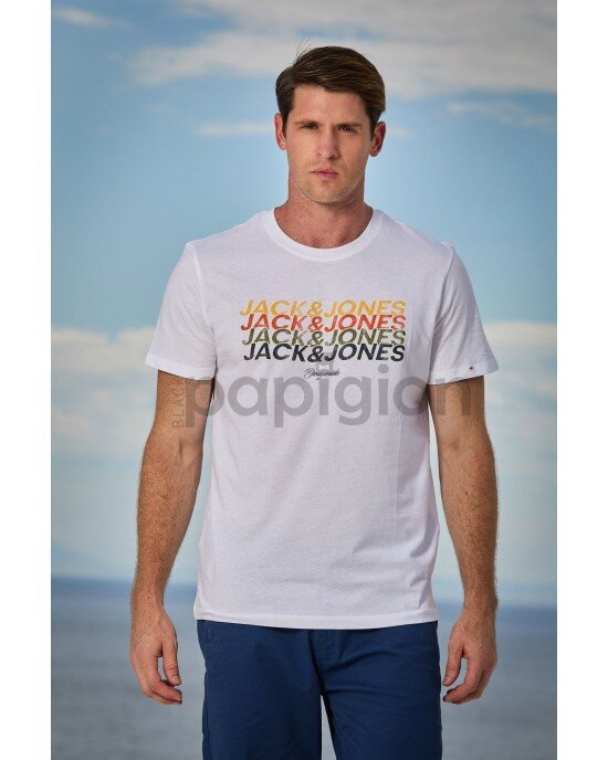T-shirt Jack n Jones άσπρο T-shirt Jack n Jones άσπρο