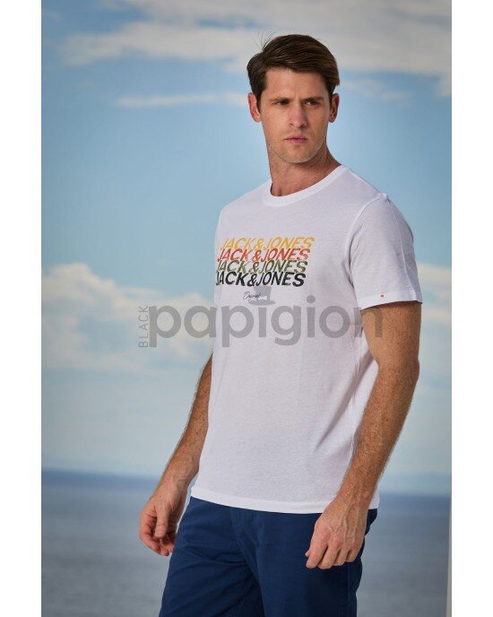 T-shirt Jack n Jones άσπρο T-shirt Jack n Jones άσπρο