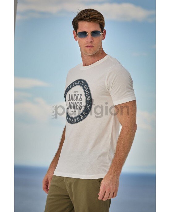 T-shirt Jack n Jones Ασπρο T-shirt Jack n Jones Ασπρο