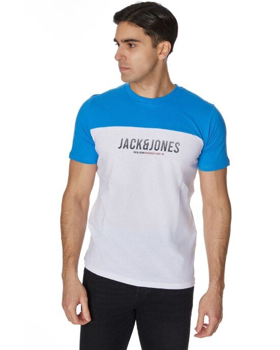 T-shirt Jack n Jones άσπρο ΚΟΝΤΟΜΑΝΙΚΕΣ