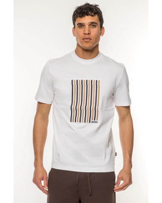 T-Shirt Boss άσπρο ΚΟΝΤΟΜΑΝΙΚΕΣ