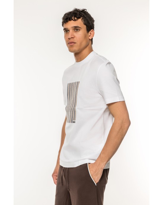 T-Shirt Boss άσπρο ΚΟΝΤΟΜΑΝΙΚΕΣ