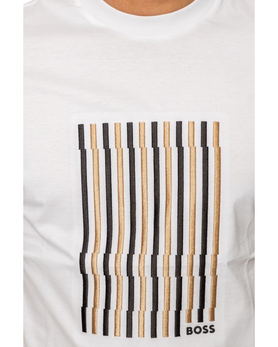 T-Shirt Boss άσπρο ΚΟΝΤΟΜΑΝΙΚΕΣ