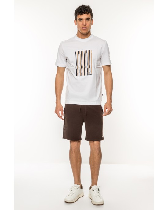 T-Shirt Boss άσπρο ΚΟΝΤΟΜΑΝΙΚΕΣ