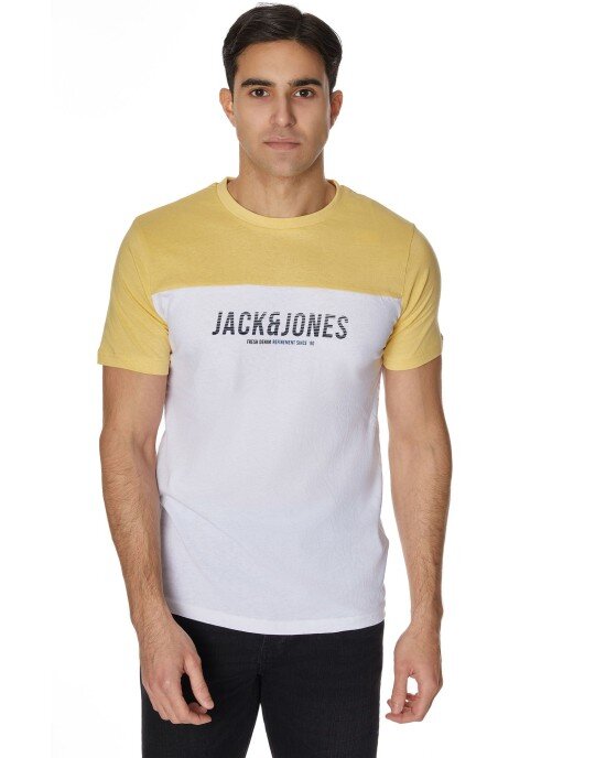 T-shirt Jack n Jones άσπρο ΚΟΝΤΟΜΑΝΙΚΕΣ