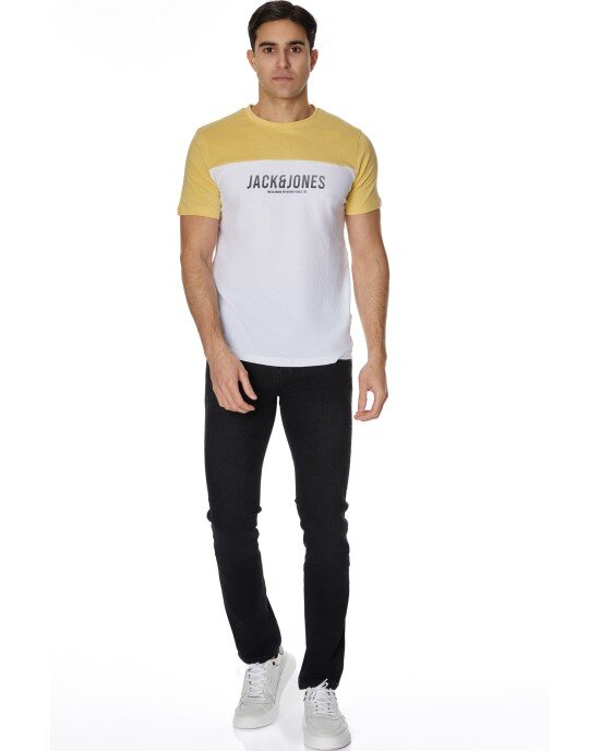 T-shirt Jack n Jones άσπρο ΚΟΝΤΟΜΑΝΙΚΕΣ