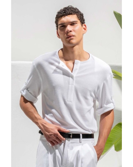 T-shirt Vittorio άσπρο ΚΟΝΤΟΜΑΝΙΚΕΣ
