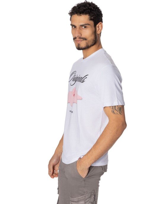 T-shirt Jack n Jones άσπρο ΚΟΝΤΟΜΑΝΙΚΕΣ