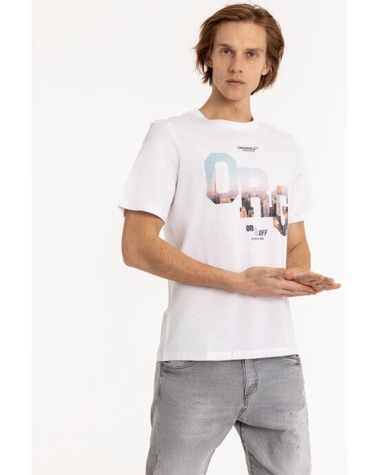 T-shirt Jack n Jones άσπρο ΚΟΝΤΟΜΑΝΙΚΕΣ