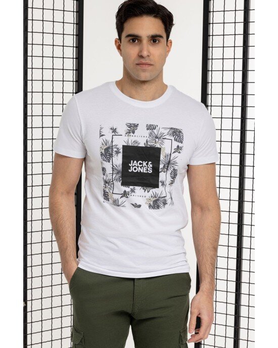 T-shirt Jack n Jones άσπρο ΚΟΝΤΟΜΑΝΙΚΕΣ T-shirt Jack n Jones άσπρο ΚΟΝΤΟΜΑΝΙΚΕΣ