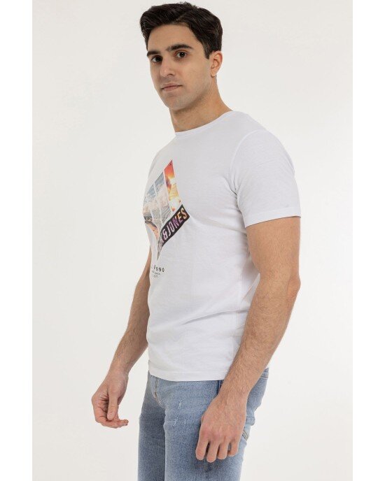 T-shirt Jack n Jones άσπρο ΚΟΝΤΟΜΑΝΙΚΕΣ