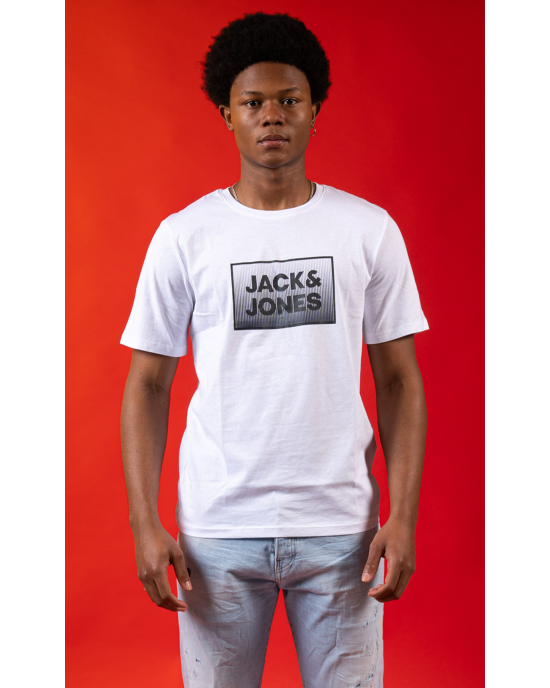 T-shirt Jack n Jones άσπρο ΚΟΝΤΟΜΑΝΙΚΕΣ