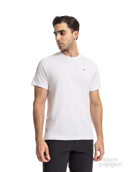T-shirt Tommy Jeans άσπρο ΚΟΝΤΟΜΑΝΙΚΕΣ
