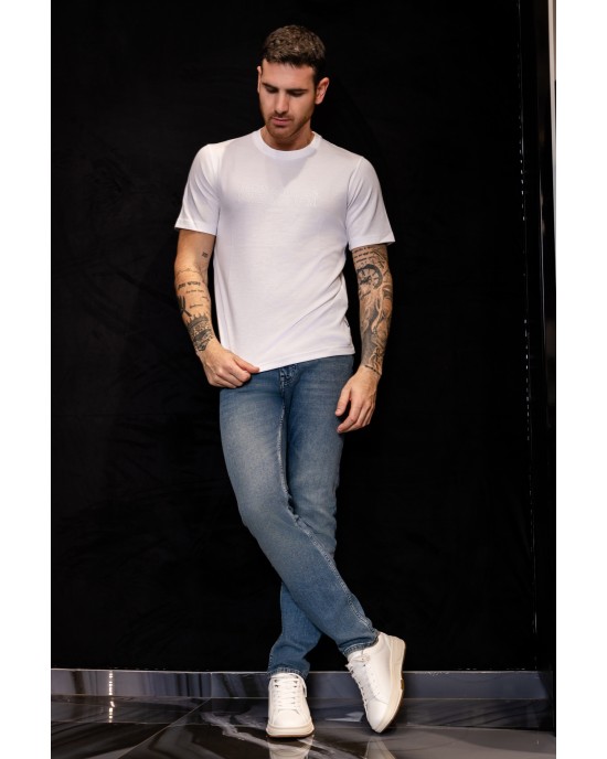 T-shirt Jack n Jones άσπρο ΚΟΝΤΟΜΑΝΙΚΕΣ