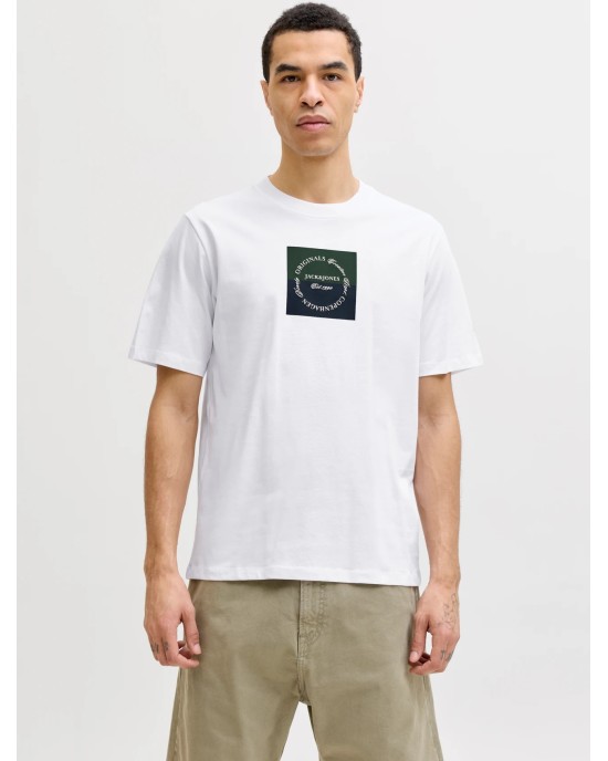 T-shirt Jack n Jones άσπρο ΚΟΝΤΟΜΑΝΙΚΕΣ
