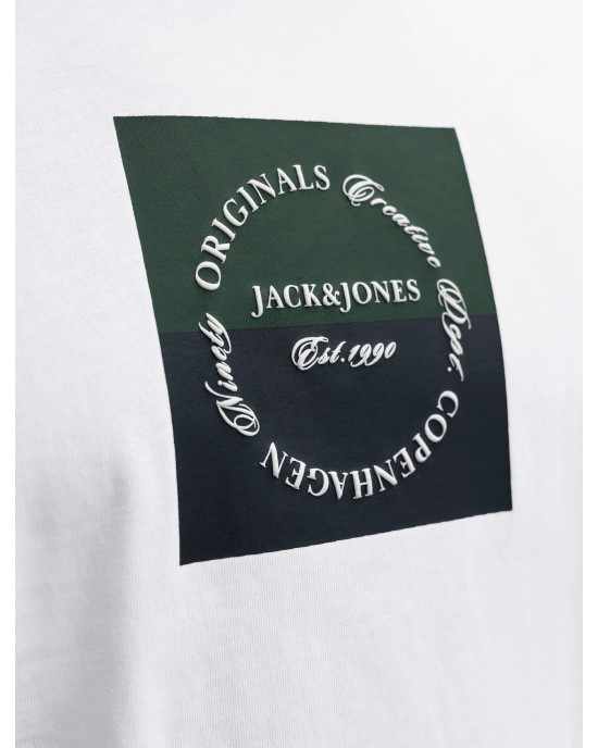 T-shirt Jack n Jones άσπρο ΚΟΝΤΟΜΑΝΙΚΕΣ