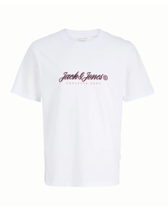 T-shirt Jack n Jones άσπρο ΚΟΝΤΟΜΑΝΙΚΕΣ
