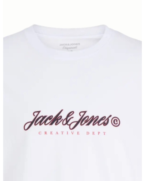 T-shirt Jack n Jones άσπρο ΚΟΝΤΟΜΑΝΙΚΕΣ
